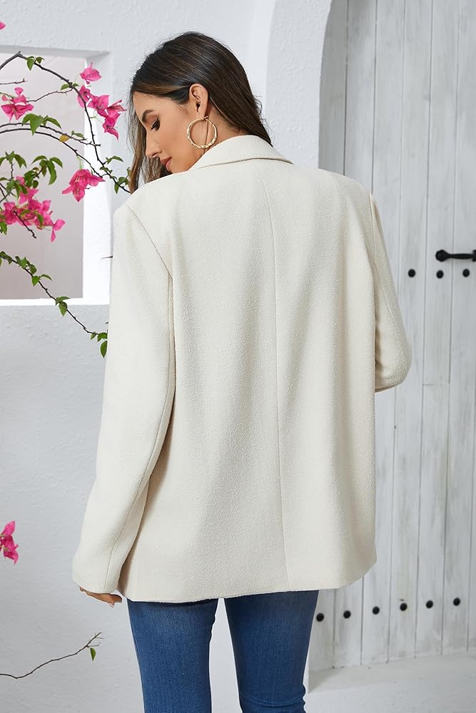 Women's Oversized Double-Breasted Suit Blazer Jacket Top